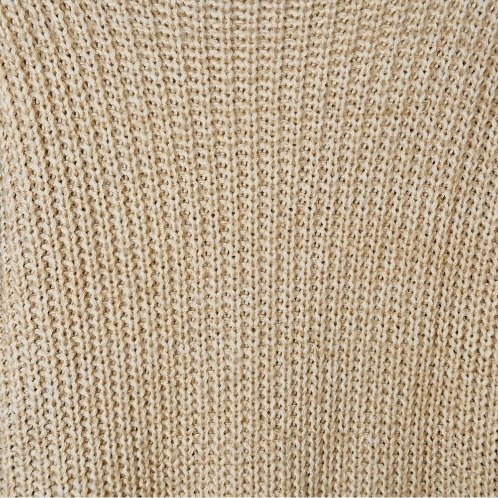 POL Chunky Knit Cotton Acrylic Longline Cardigan Neutralcore L Beige - Picture 9 of 9